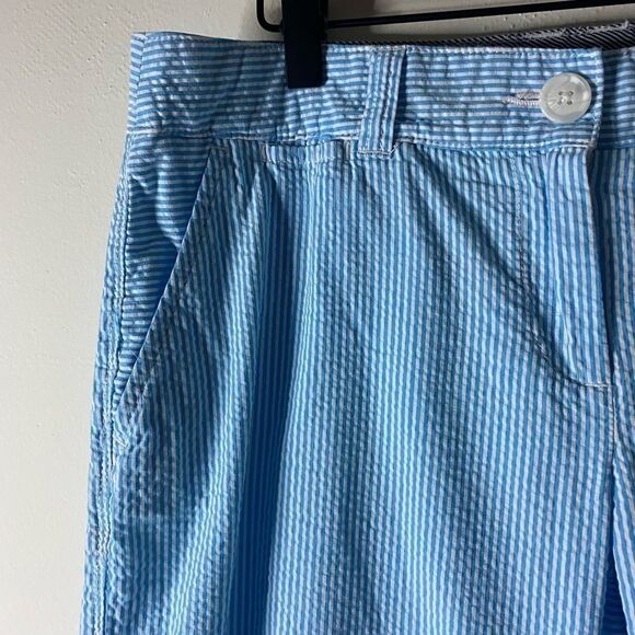 Crown & Ivy Blue Seersucker Crop Pants Size 6 - Picture 5 of 9